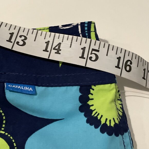 Vintage Y2K Catalina Board Shorts Coverup Women's M Blue Tropical Swim RARE NWT - Picture 10 of 12